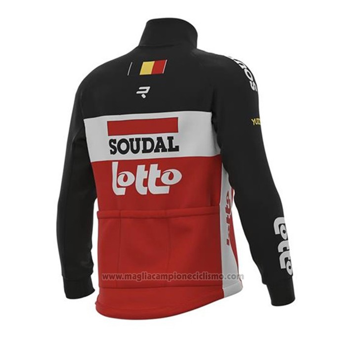 2020 Abbigliamento Ciclismo Lotto Soudal Nero Bianco Rosso Manica Lunga e Salopette
